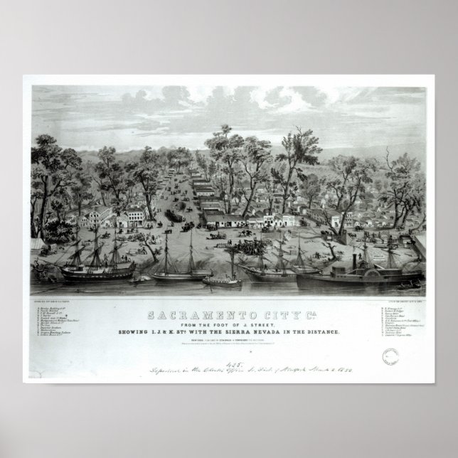 Póster Ciudad de Sacramento, California (Frente)