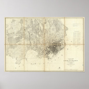Póster Ciudad de San Francisco y de su vecindad,
