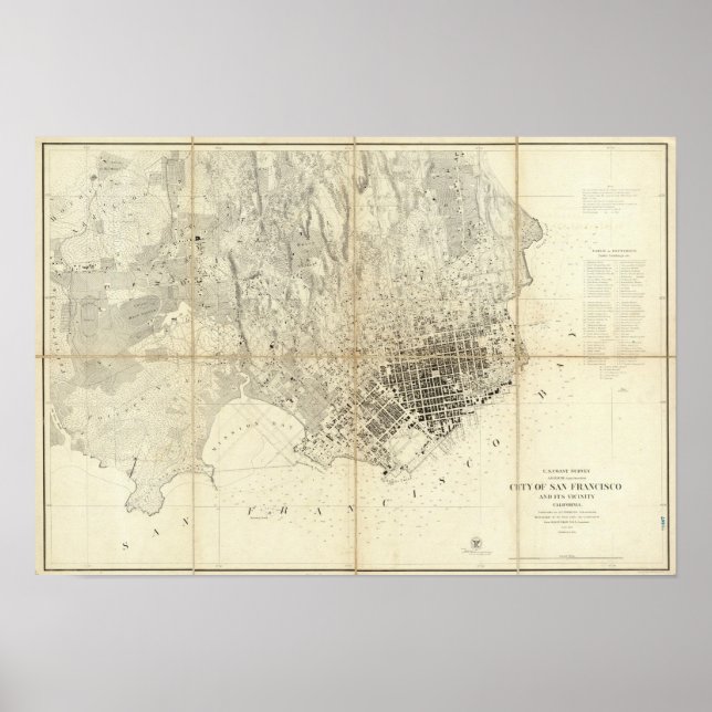 Póster Ciudad De San Francisco Y Sus Cercanías, Californi (Frente)