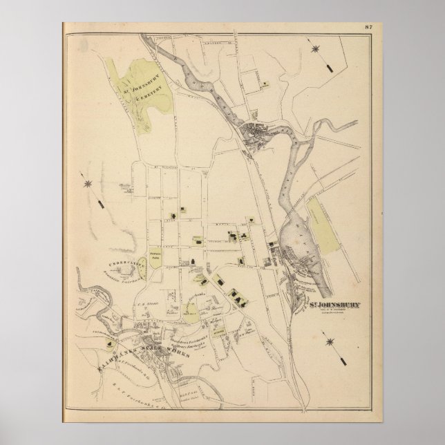 Póster Ciudad de St Johnsbury (Frente)