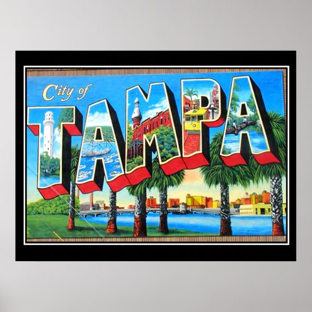 Póster Ciudad de Tampa, ciudad de Tampa (Frente)