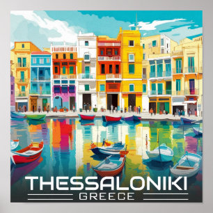 Póster Ciudad de Tesalónica, distrito de Grecia Ladadika