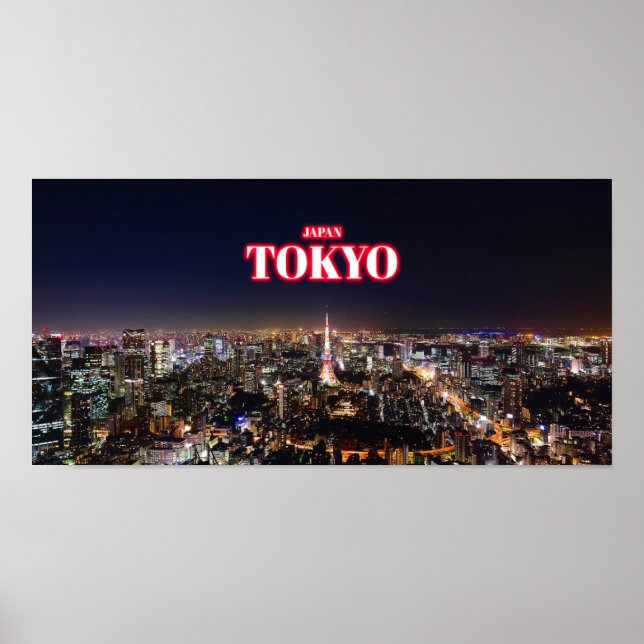 Póster Ciudad de Tokio de noche - Japón (Frente)