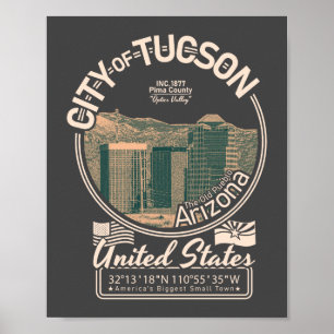 PÓSTER CIUDAD DE TUCSON ARIZONA - CIUDAD CENTRO DE TUCSON