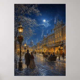 Póster Ciudad de Yuletime IV - Calle de invierno ornament