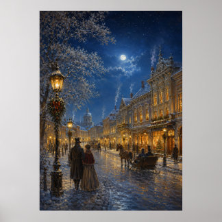 Póster Ciudad de Yuletime IV - Calle de invierno ornament