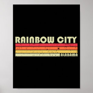 Póster Ciudad del Arcoíris Al Alabama Regalo de Raíces de