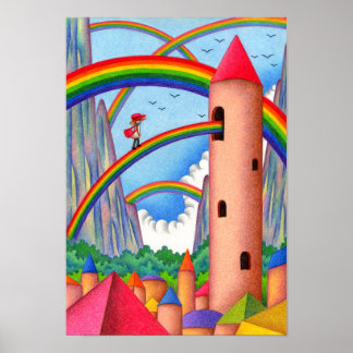 Póster Ciudad del Arcoíris de Siete Colores.