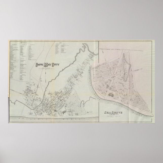 Póster Ciudad del Cabo de Mayo y Sea Grove, Nueva Jersey (Frente)