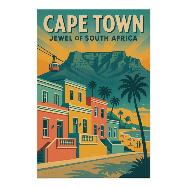 Póster Ciudad del Cabo - Joya de Sudáfrica (Anverso)