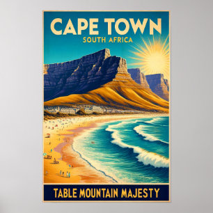 Póster Ciudad del Cabo - Poster de Viajes de Vintage de S