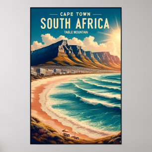 Póster Ciudad del Cabo - Poster de Viajes de Vintage de S