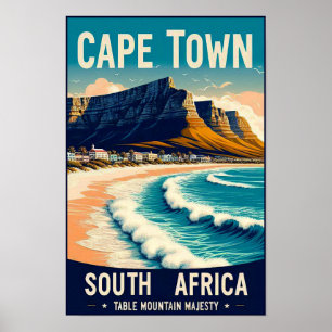 Póster Ciudad del Cabo - Poster de Viajes de Vintage de S