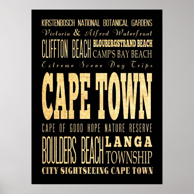 Póster Ciudad del Cabo, Sudáfrica (Frente)