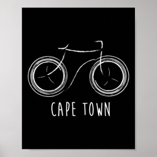 Póster Ciudad del Cabo Sudáfrica Lindo Bicicleta Retro Vi