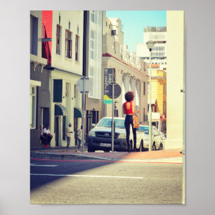 Póster Ciudad del Cabo, Sudáfrica Street View Cityscape