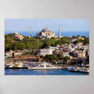Póster Ciudad del paisaje urbano de Estambul en Turquía