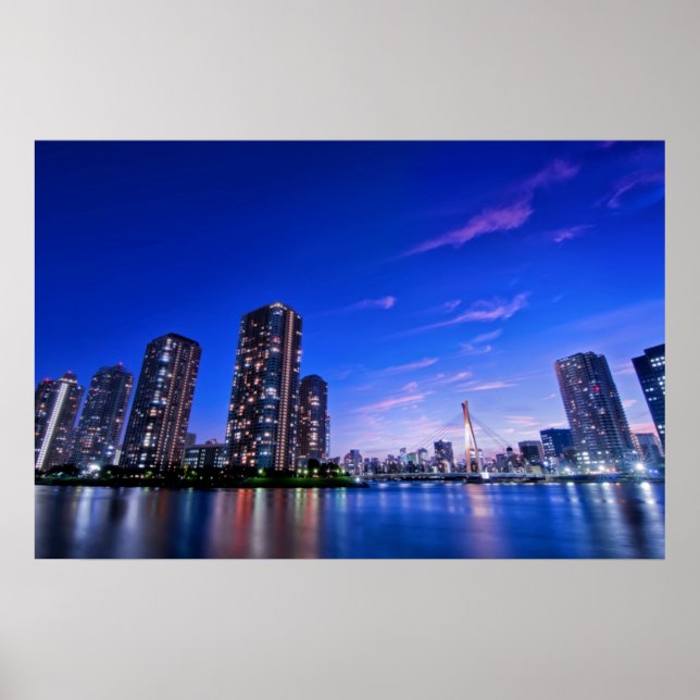 Póster Ciudad del Río, Tokio (Frente)