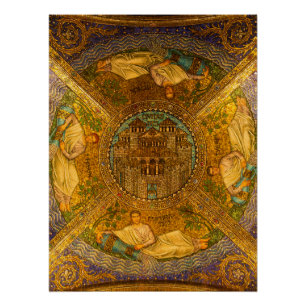 Póster Ciudad del techo de catedral bizantino neo del