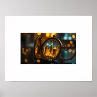 Póster Ciudad del tiempo - Sueños urbanos atrapados en un