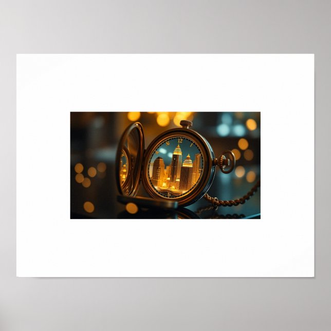 Póster Ciudad del tiempo - Sueños urbanos atrapados en un (Frente)