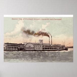 Póster Ciudad del vapor de Cincinnati