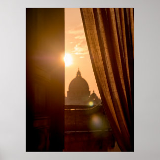 Póster Ciudad del Vaticano al atardecer