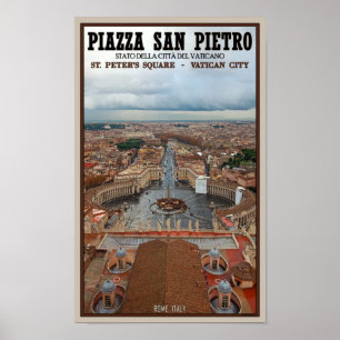 Póster Ciudad del Vaticano - Vista de Plaza de San Pedro