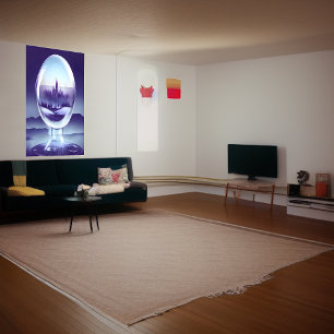 Póster Ciudad dentro de una burbuja de vidrio   Poster de