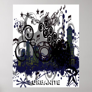 Póster Ciudad desgastada