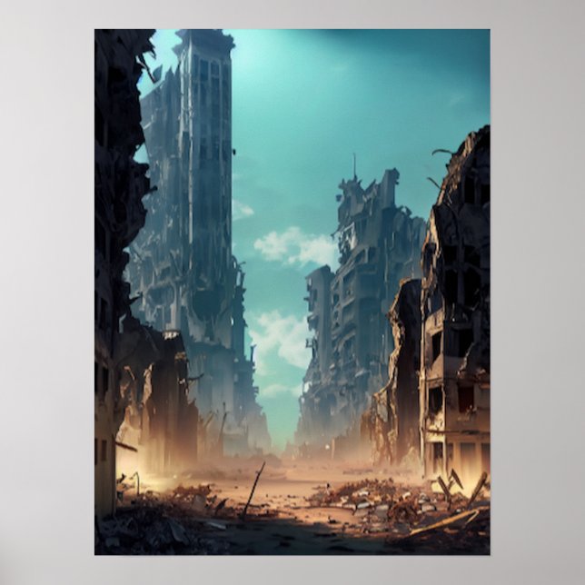 Póster Ciudad destruida (Frente)