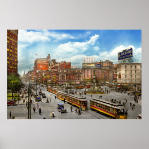 Póster Ciudad - Detroit MI - Motor City 1917