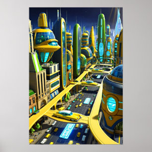 Póster Ciudad en el futuro