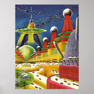 Póster ciudad en venus