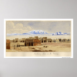 Póster Ciudad ferroviaria en la pradera