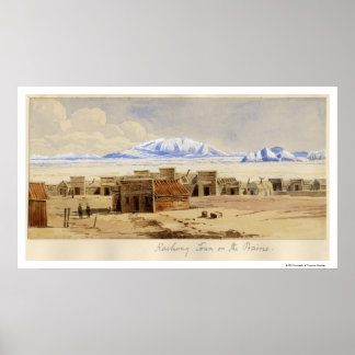 Póster Ciudad ferroviaria en la pradera