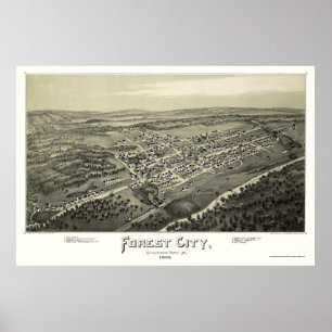 Póster Ciudad Forestal, Mapa Panorámico PA - 1889