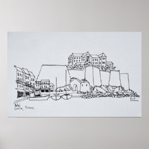 Póster Ciudad fortificada de Calvi   Córcega, Francia