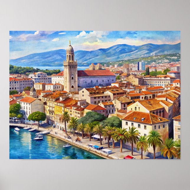 Póster Ciudad fraccionada en Croacia (Frente)