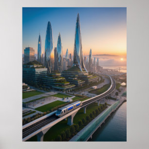 Póster Ciudad futurista de San Francisco 2026