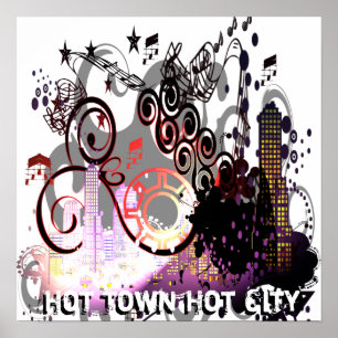 Póster Ciudad Grungeada