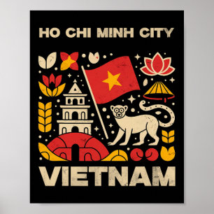 Póster Ciudad Ho Chi Minh Vietnam Recuerdo Ciudad Ho Chi 