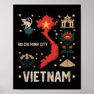 Póster Ciudad Ho Chi Minh Vietnam Vacaciones Familia Comb