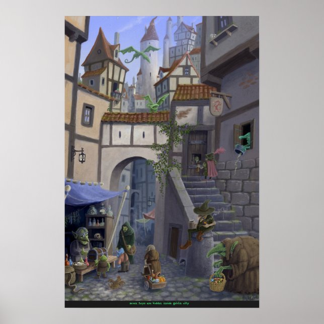 Póster ciudad interior de goblin (Frente)