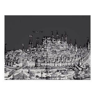 Póster Ciudad medieval de Nuremberg en Alemania