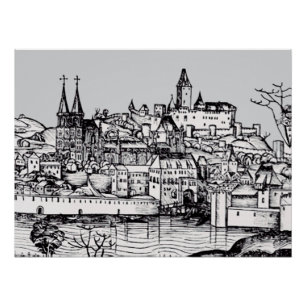 Póster Ciudad medieval de Padua, Véneto, norte de Italia