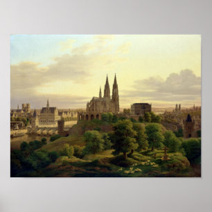Póster Ciudad medieval en 1830, 1830