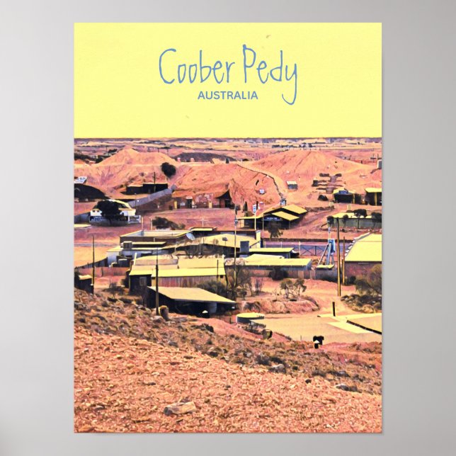 Póster Ciudad minera Coober Pedy de Australia (Frente)