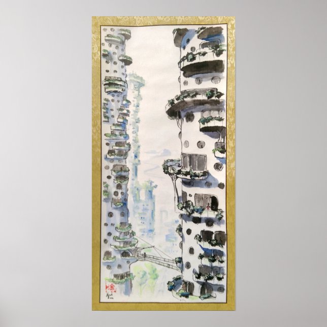 Póster Ciudad moderna de Treetop (Frente)