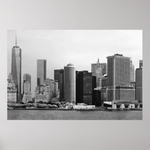 Póster Ciudad - Nueva York - El distrito financiero - BW